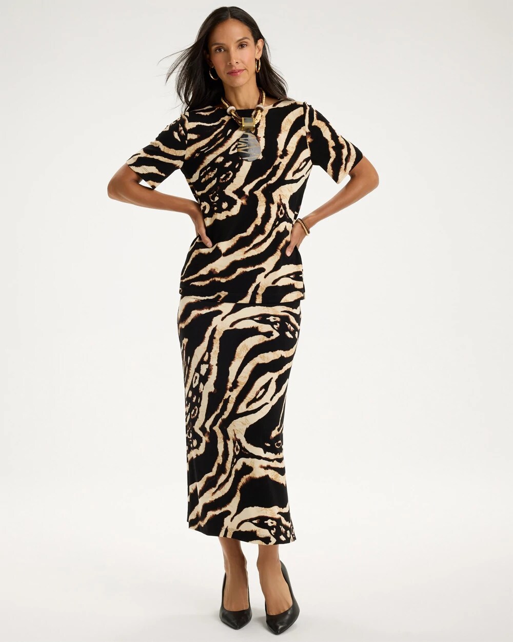 Travelers Safari Straight Neck Top