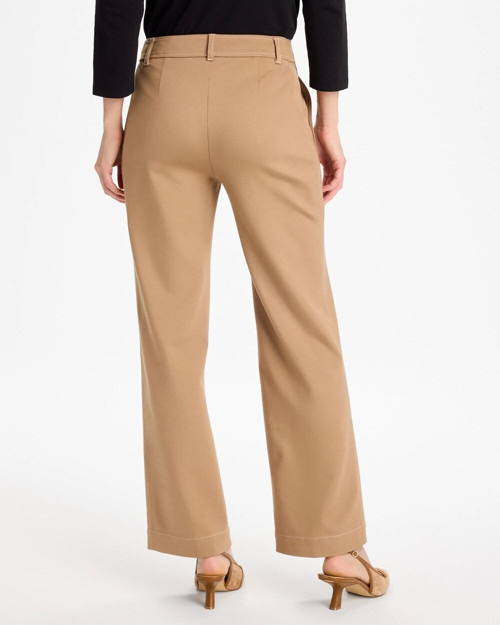 Emme Wide-Leg Ponte Pants