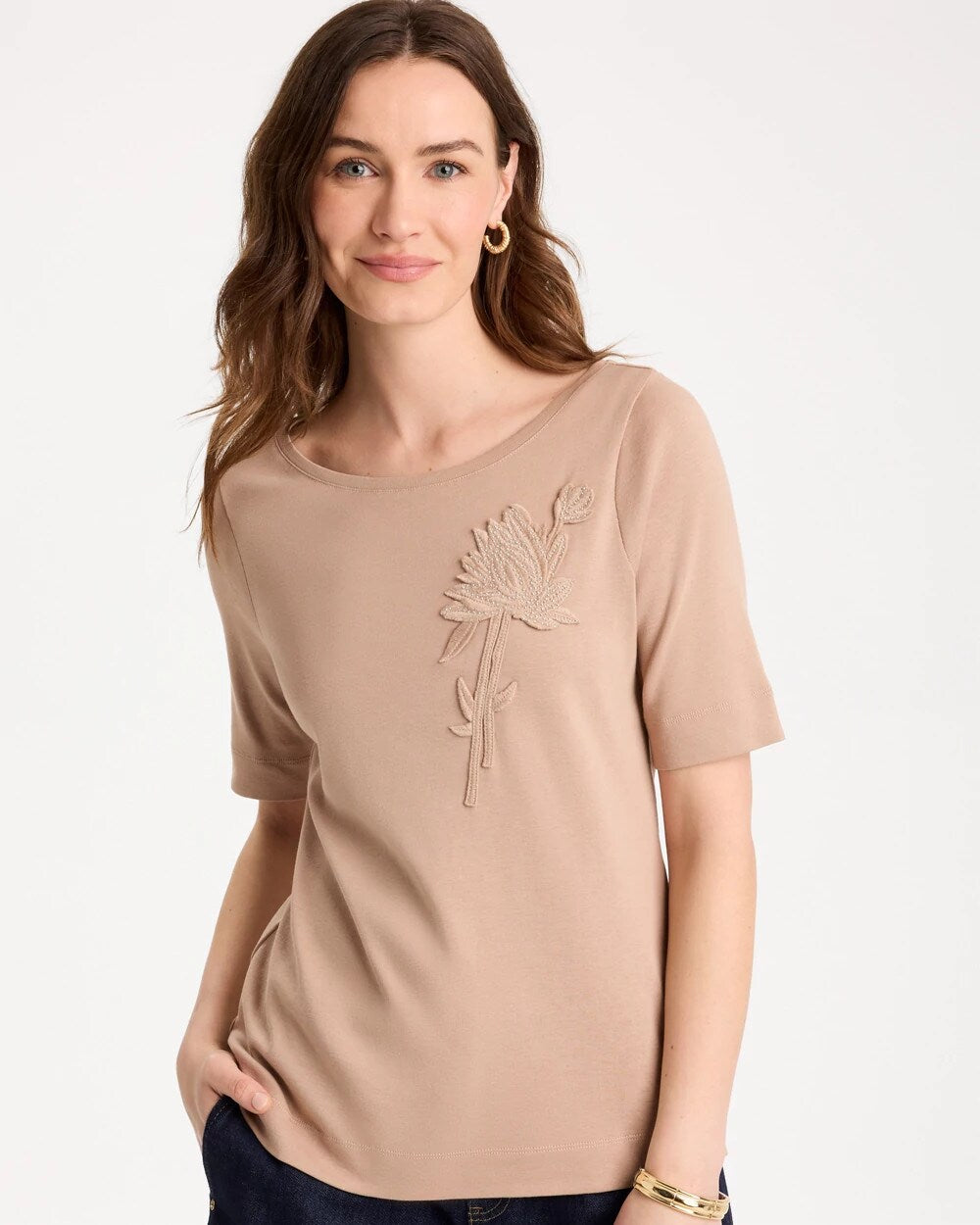 Novelty Pima Elbow Sleeve Tee