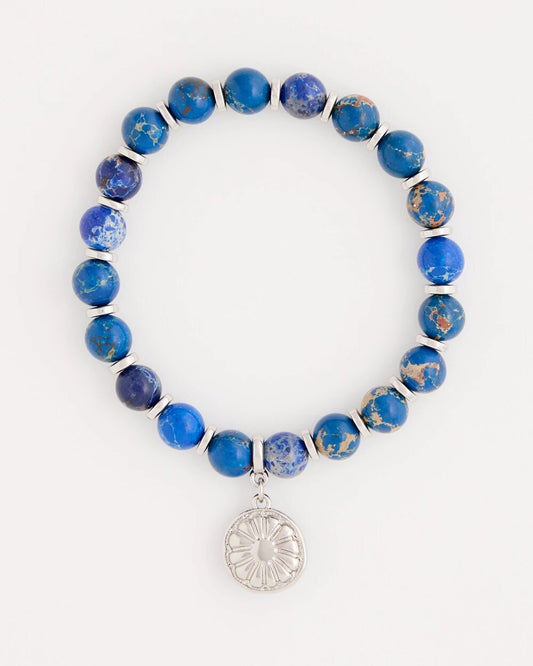 Blue Jasper Stretch Charm Bracelet