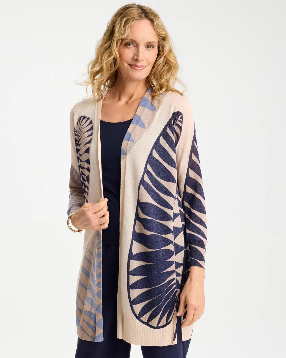Long Leaf Print Summer Romance Cardigan