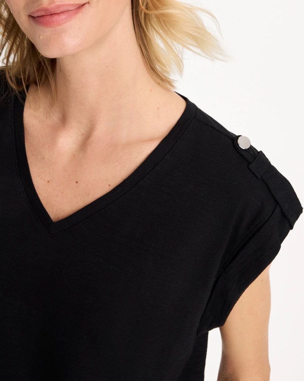 Cotton Slub Epaulette Tee
