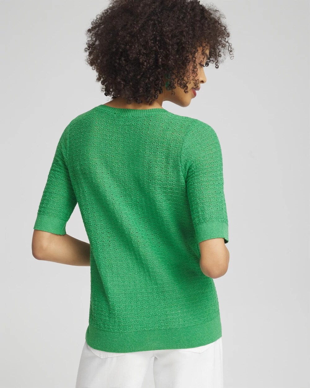 Linen Blend Square Neck Pullover