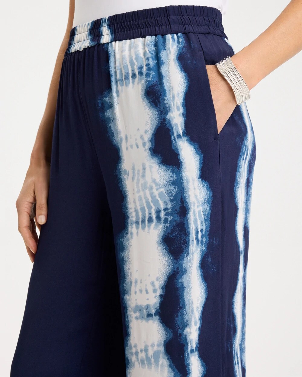 Faux Silk Tie-Dye Palazzo Pants
