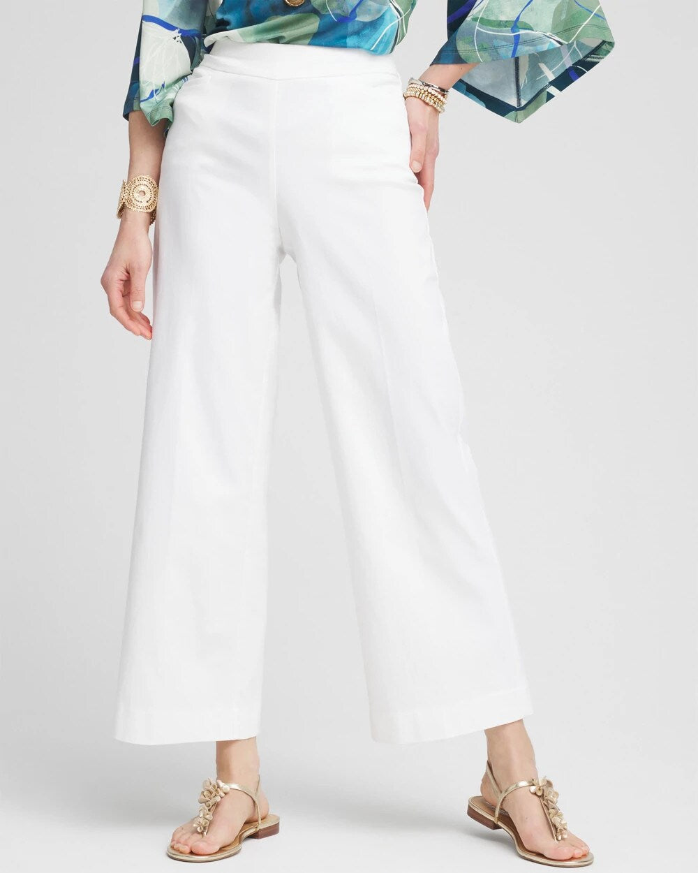 Brigitte Pull-On Wide Leg Cropped Pants