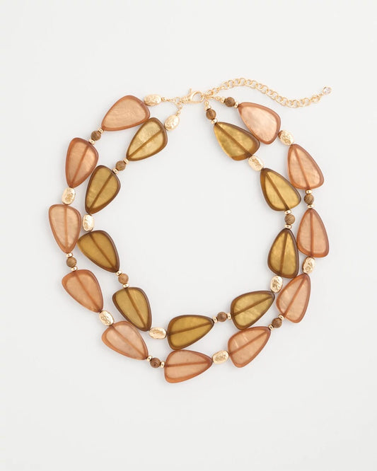 Neutral Double Strand Geo Necklace