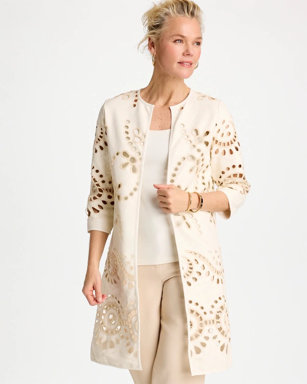 Long Faux Leather Kimono