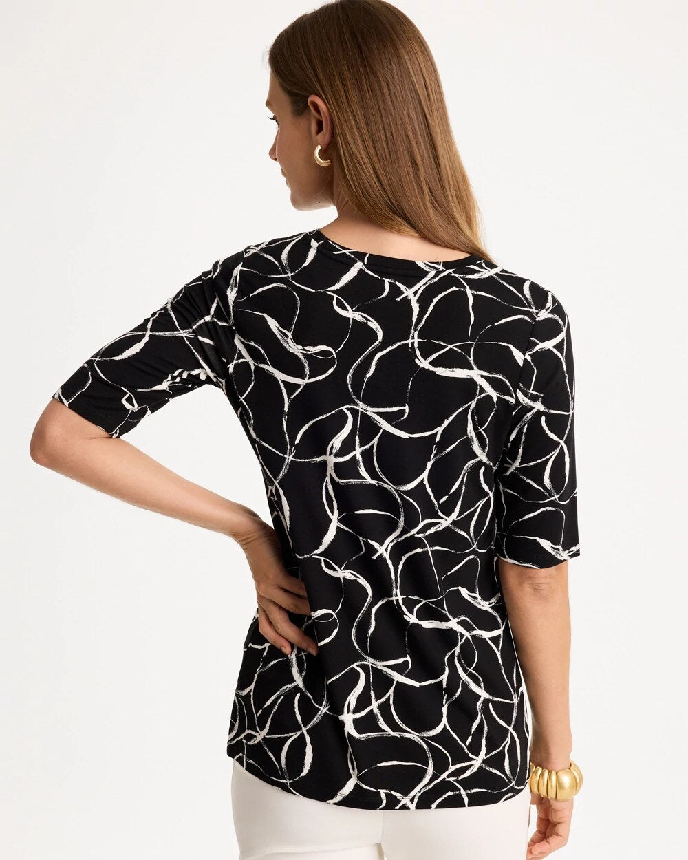 Abstract Touch of Cool Elbow-sleeve Layering Tee