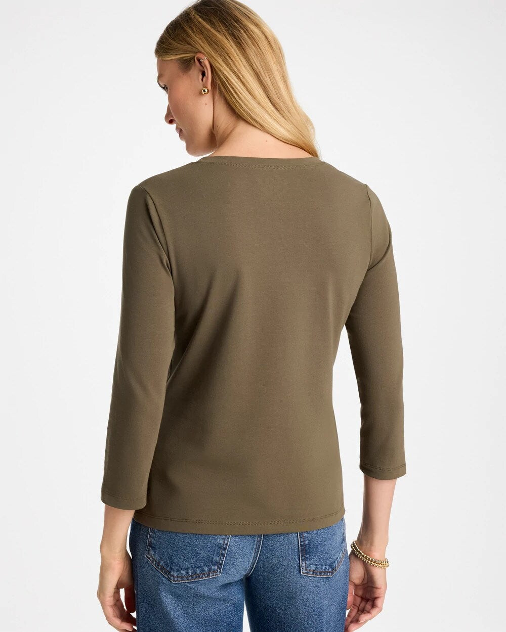 Cotton Stretch 3/4 Sleeve Tee