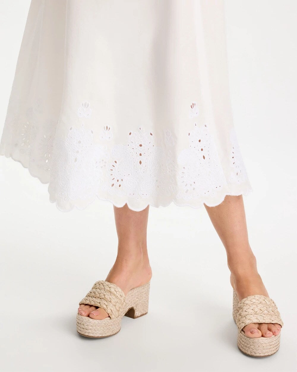 Twill Embroidered Hem Skirt