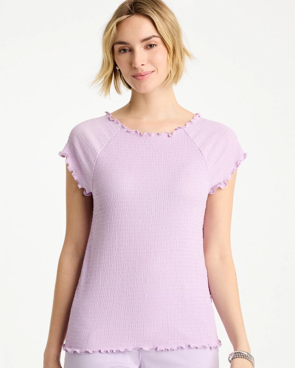 Textured Knit Lettuce Raglan Tee