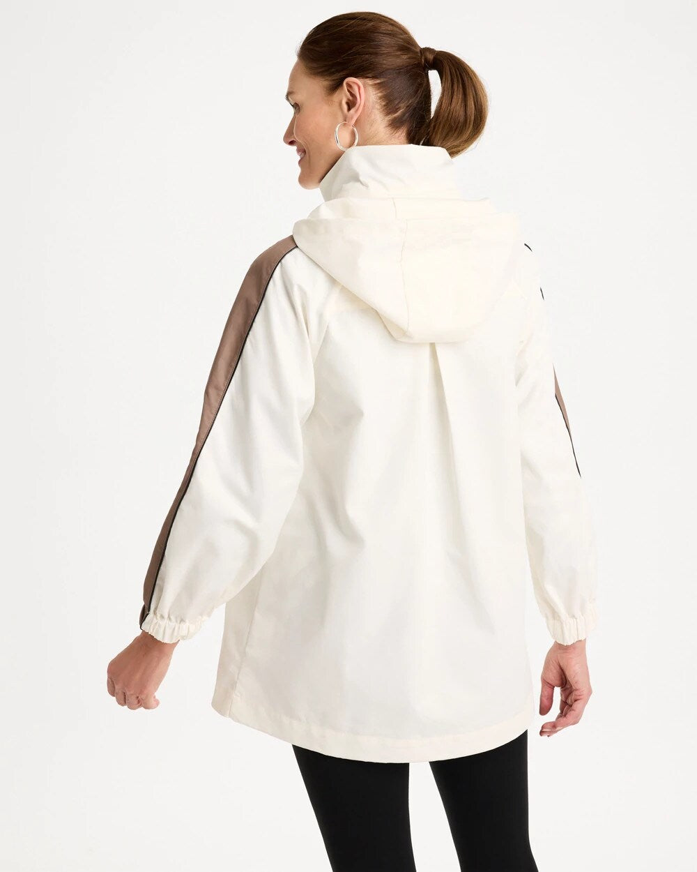 Zenergy Faux Leather Detail Rain Jacket