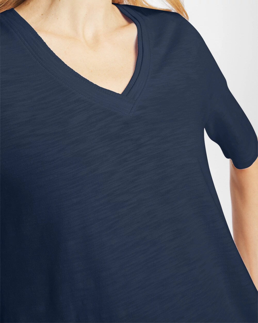 Cotton Slub V-Neck Tee