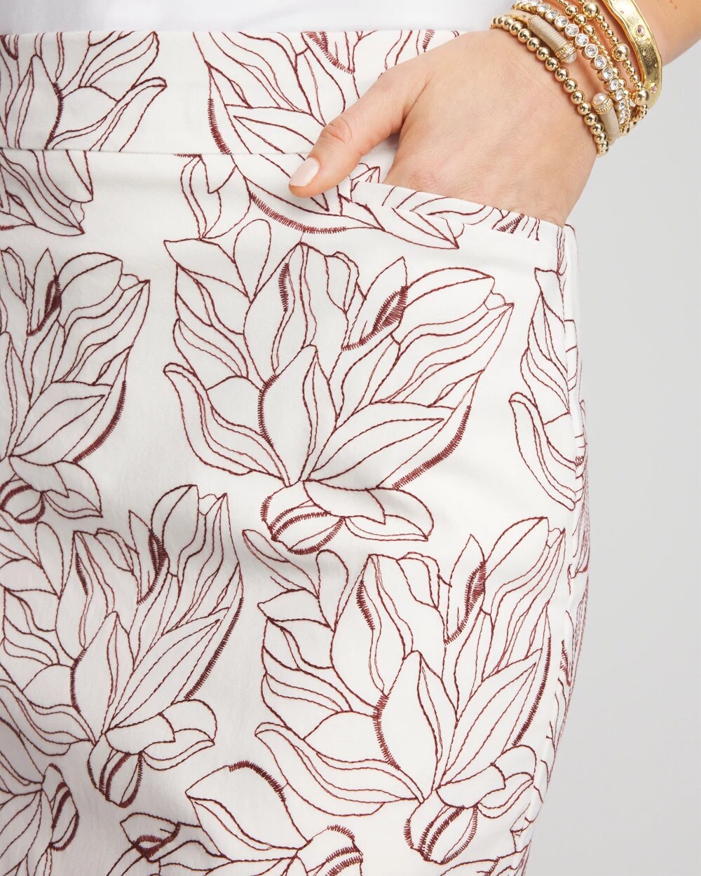 Brigitte Embroidered Pull-On Skort