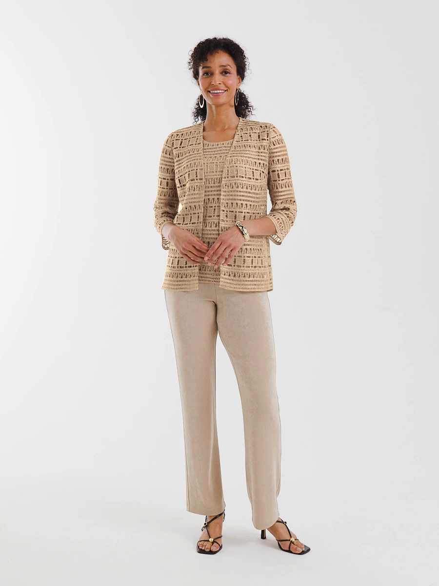 Travelers Metallic Crochet Cardigan