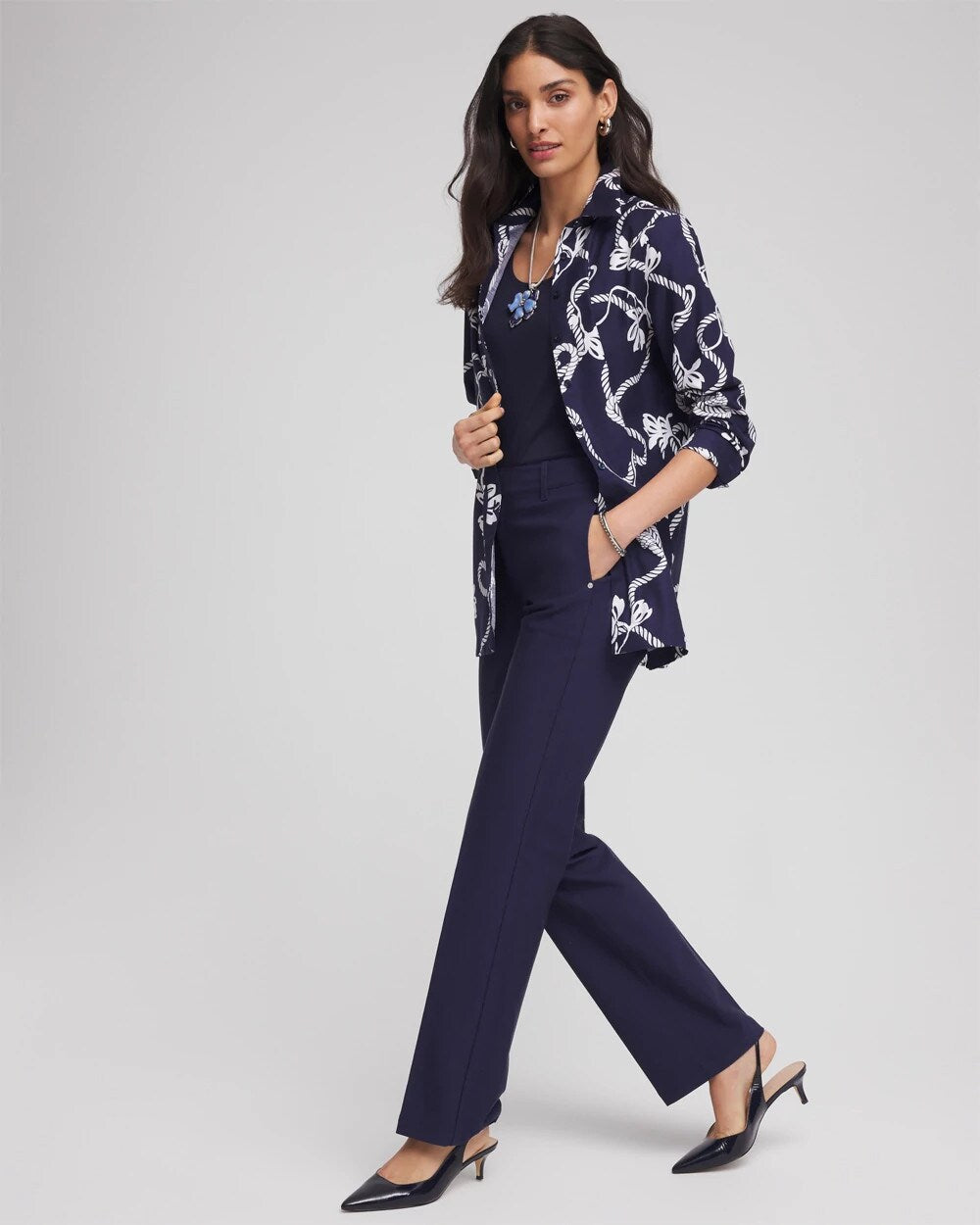 No Iron Rope Print Tunic