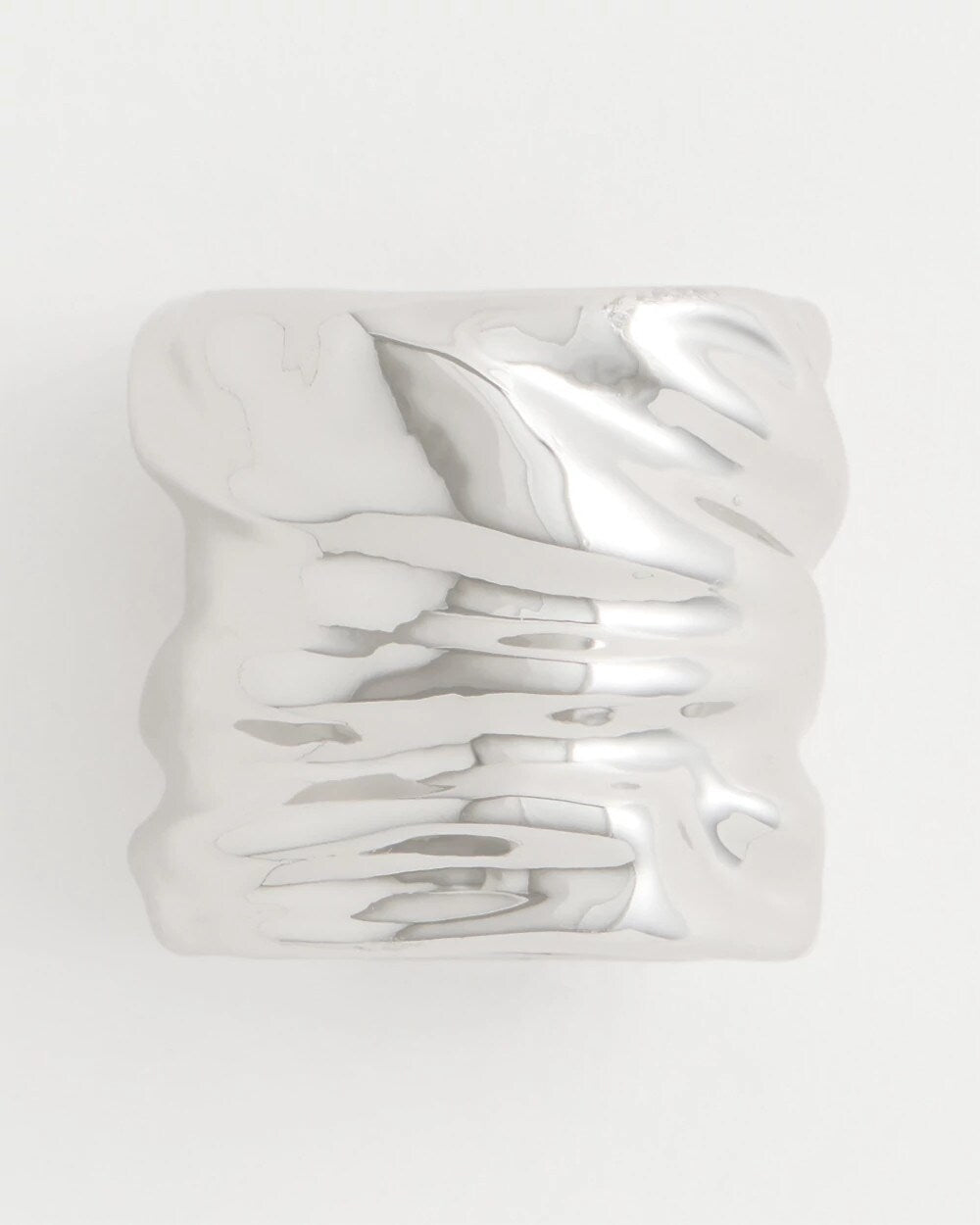 Silvertone Molten Scarf Ring