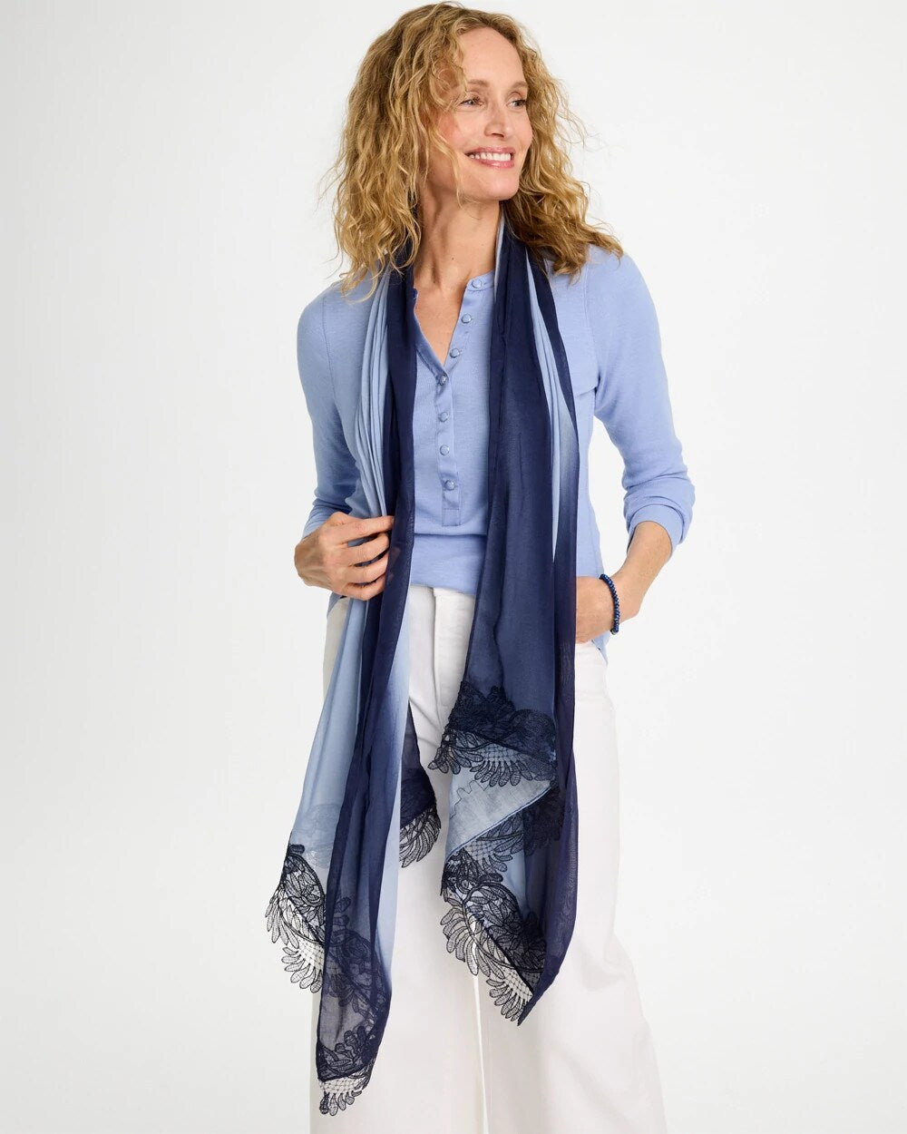 Ombre Lace Oblong Scarf
