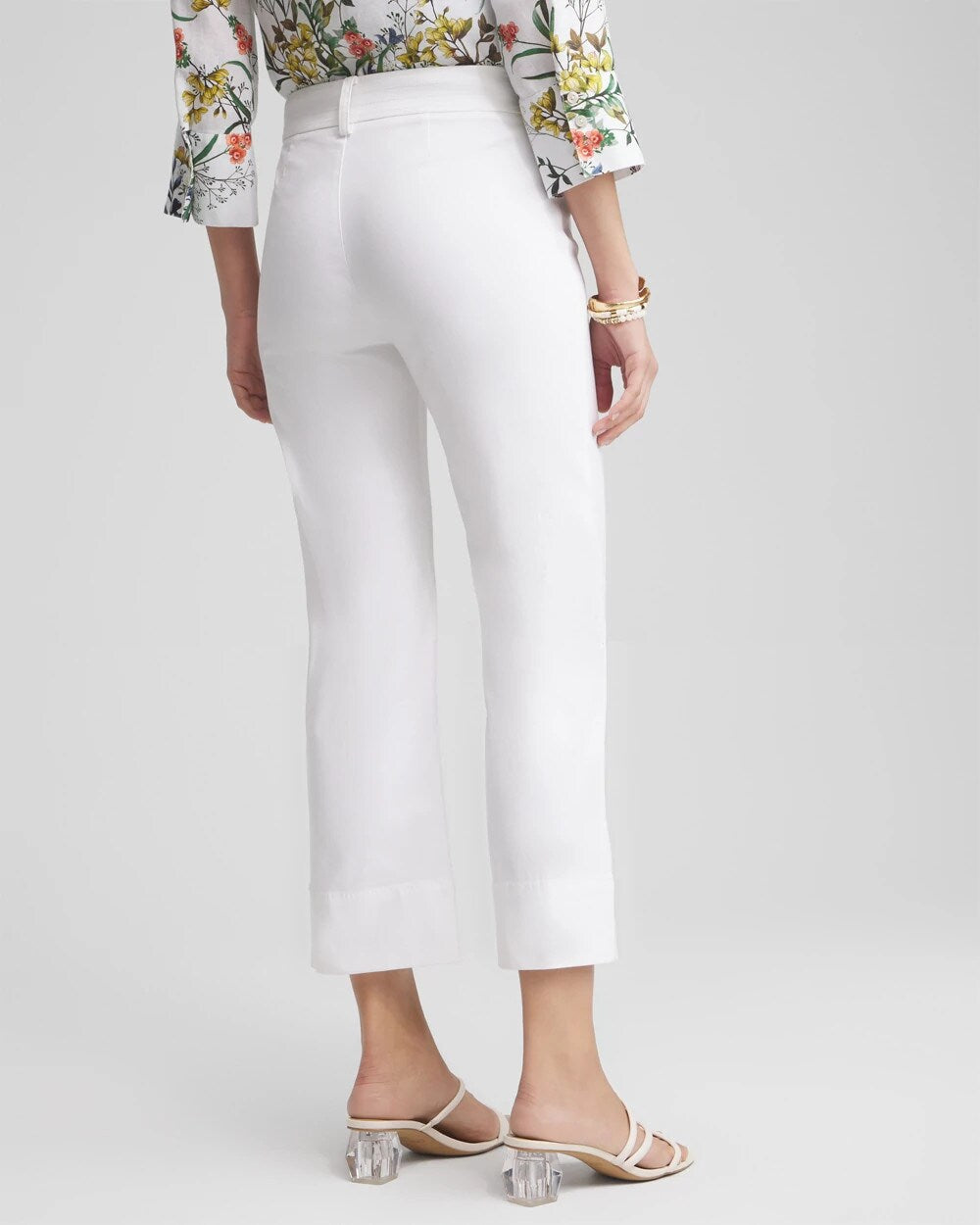 Trapunto Straight Leg Cropped Pants