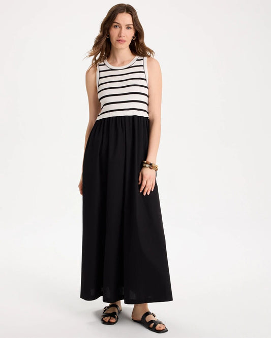 Poplin Cotton Rib Mix Dress