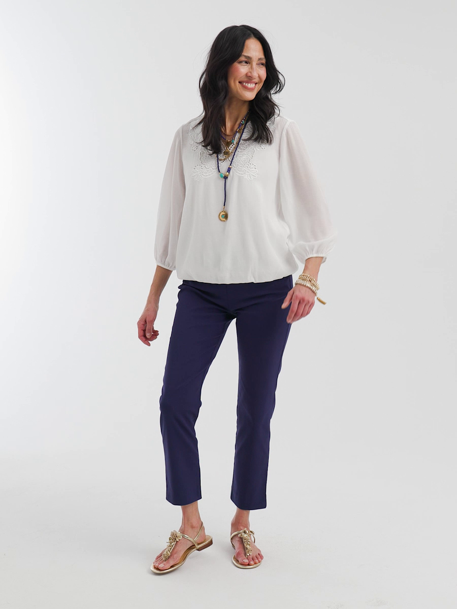 Brigitte Pull-On Cropped Pants