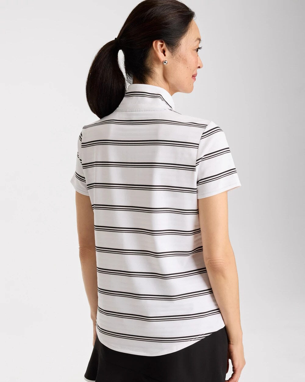 Zenergy UPF Striped Half-Zip Polo