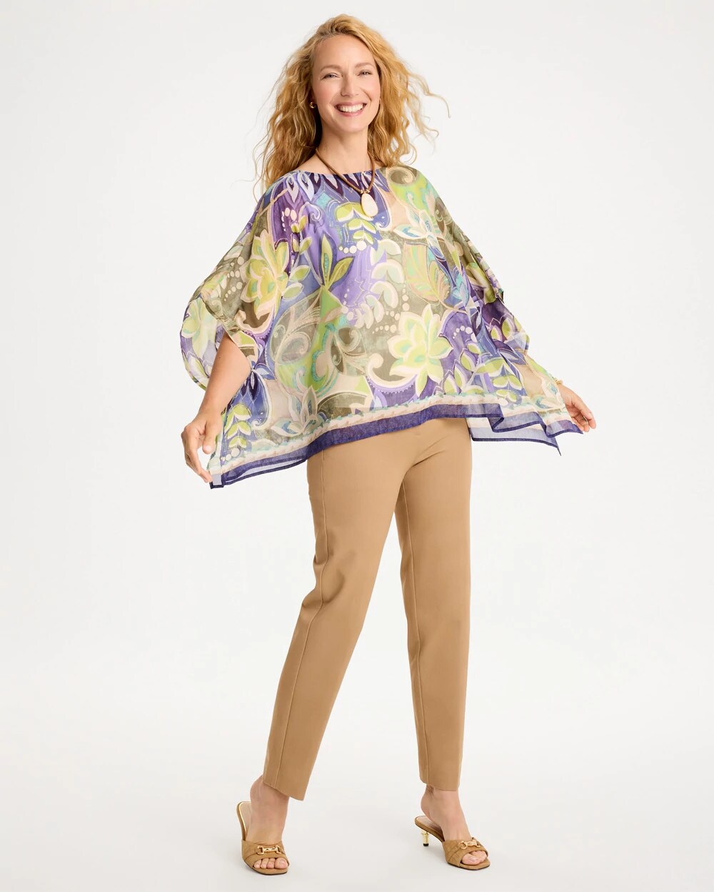 Garden Melody Printed Poncho