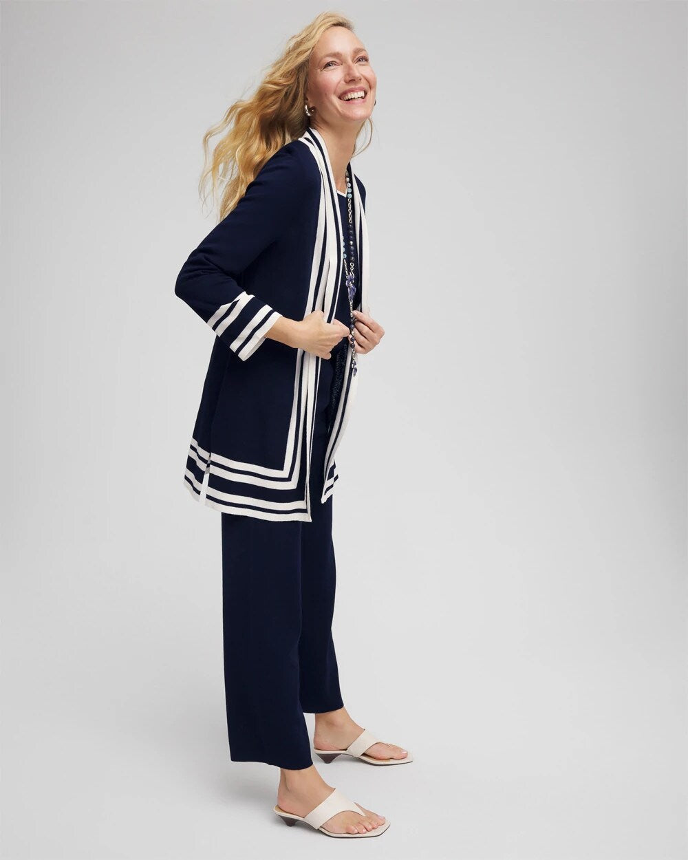 Travelers Contrast Border Cardigan