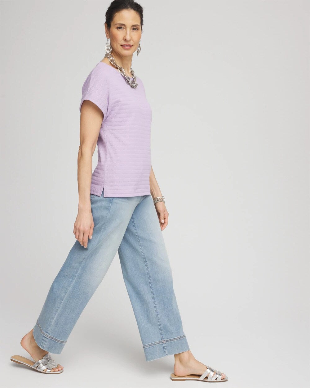 Cap Sleeve Textured Tee