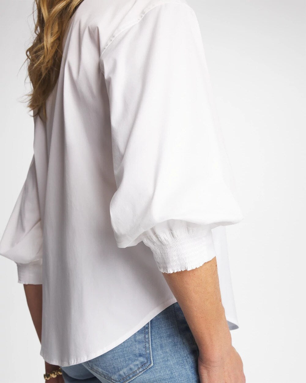 Poplin Billow Sleeve Blouse