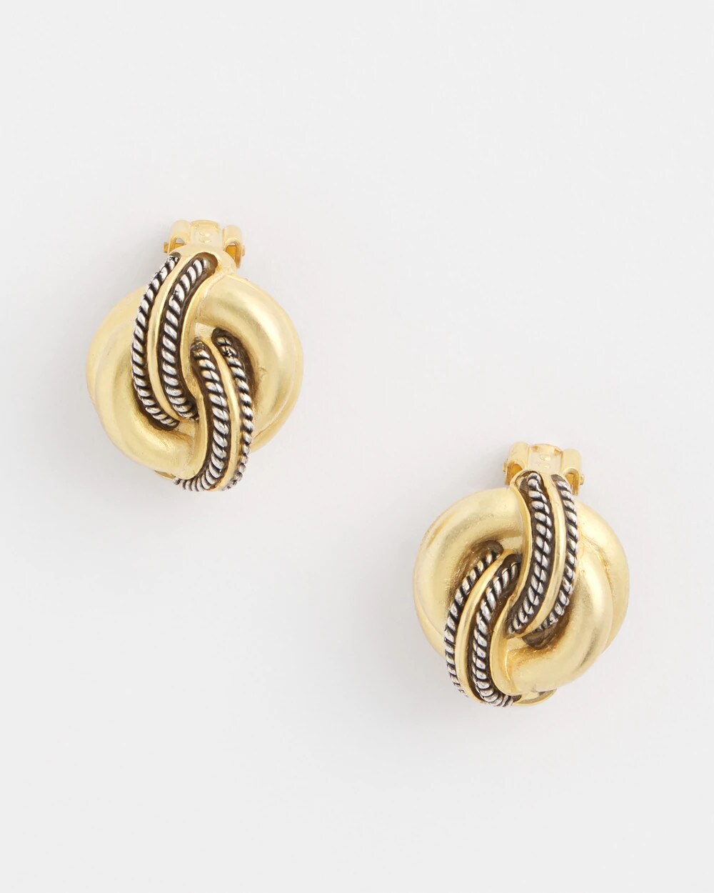 No Droop Gold Knot Clip-On Earrings