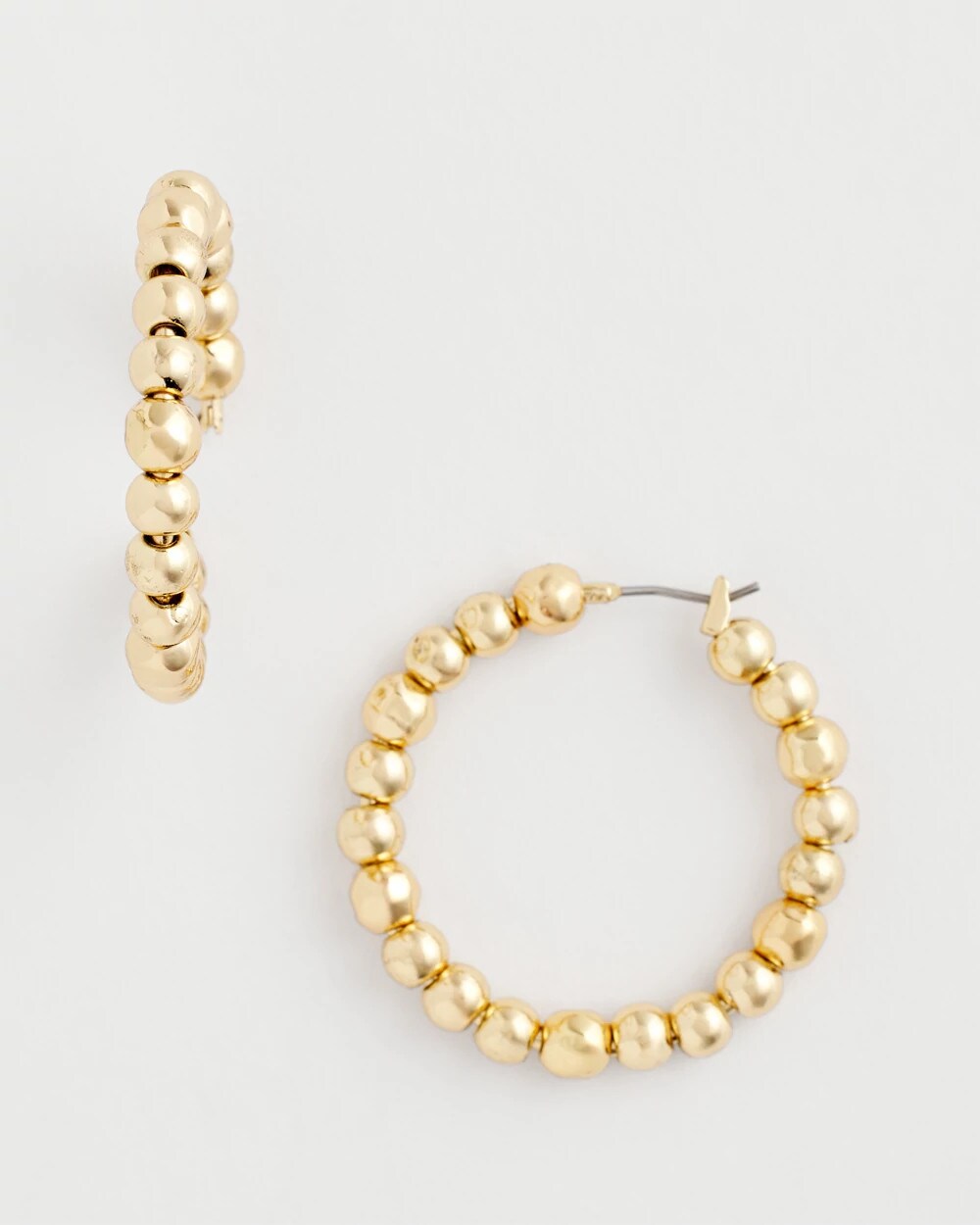 No Droop Golden Beaded Hoop Earrings