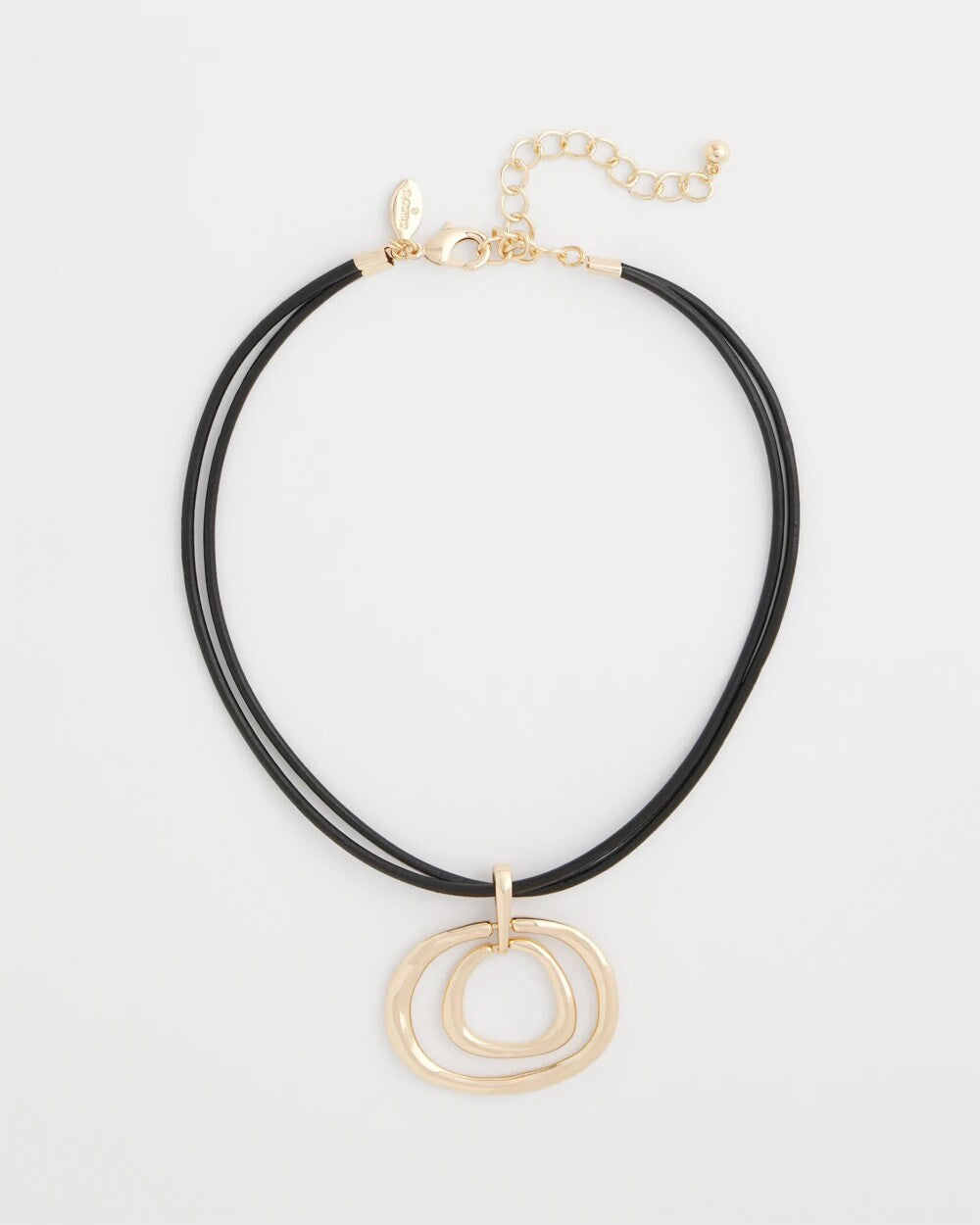 Gold Tone Rings Pendant Necklace