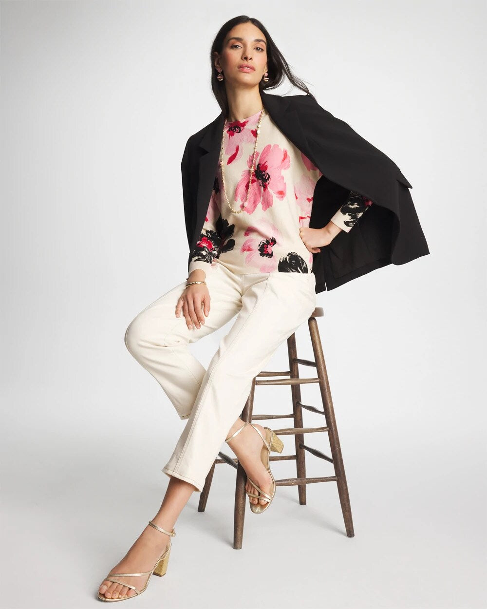 Printed Bateau Dolman Pullover