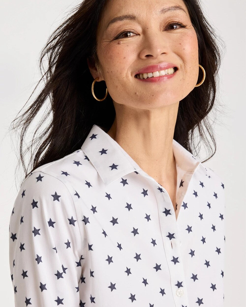 No Iron Stretch Jacquard Stars Shirt