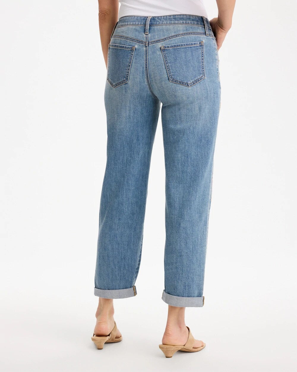 Embellished Vintage Boyfriend Crop Jeans