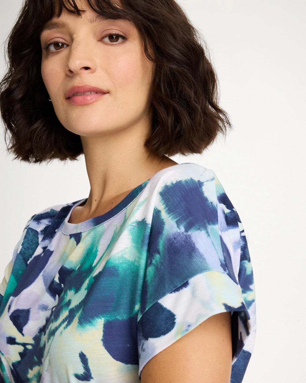 Zenergy Floral Drop Shoulder Tee