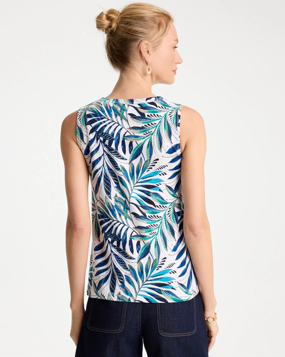 Palm Front Cotton Button Tank