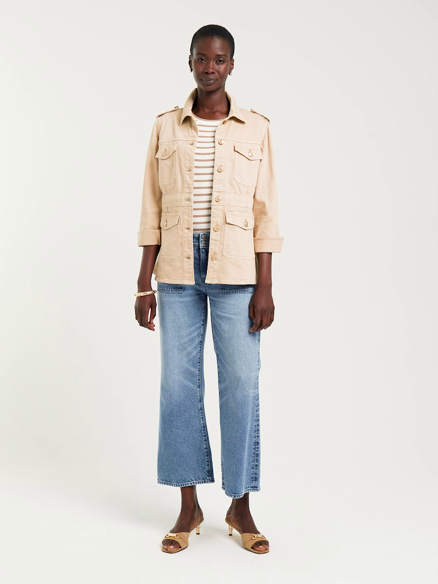 Vintage Chic Wide Crop Flare Jeans