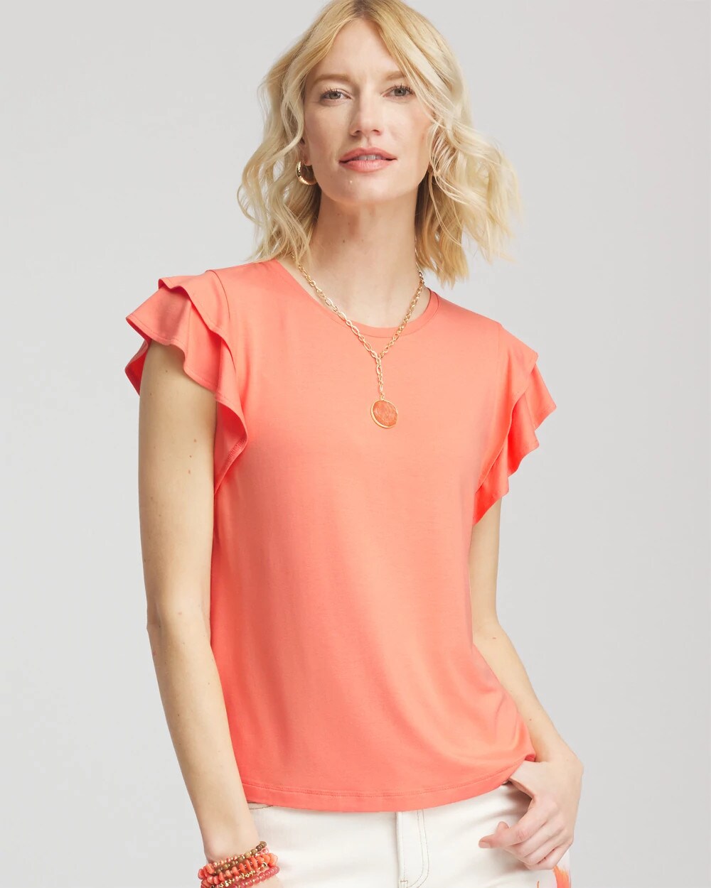Touch of Cool Flutter Sleeve Tee