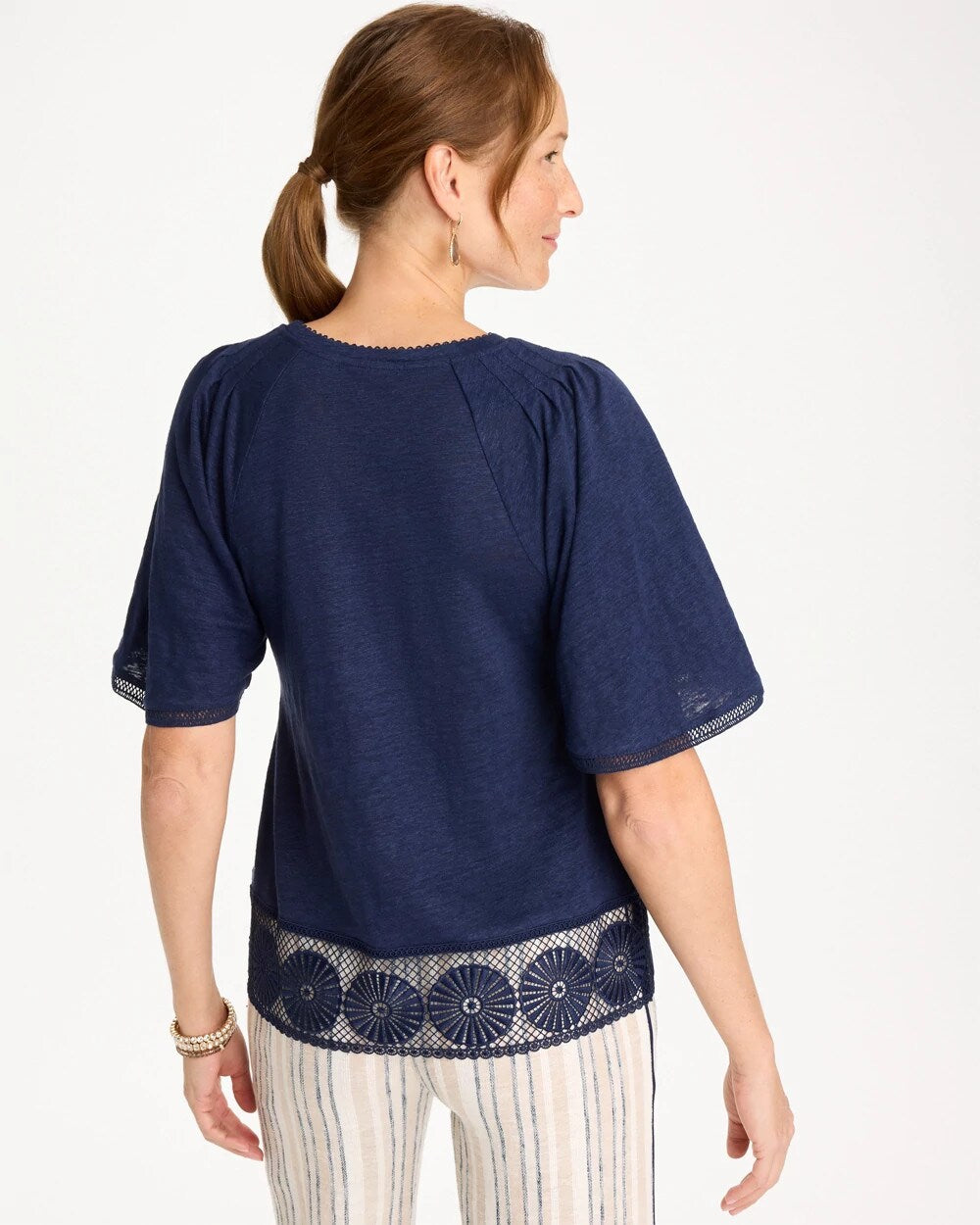 Linen Crochet Tee