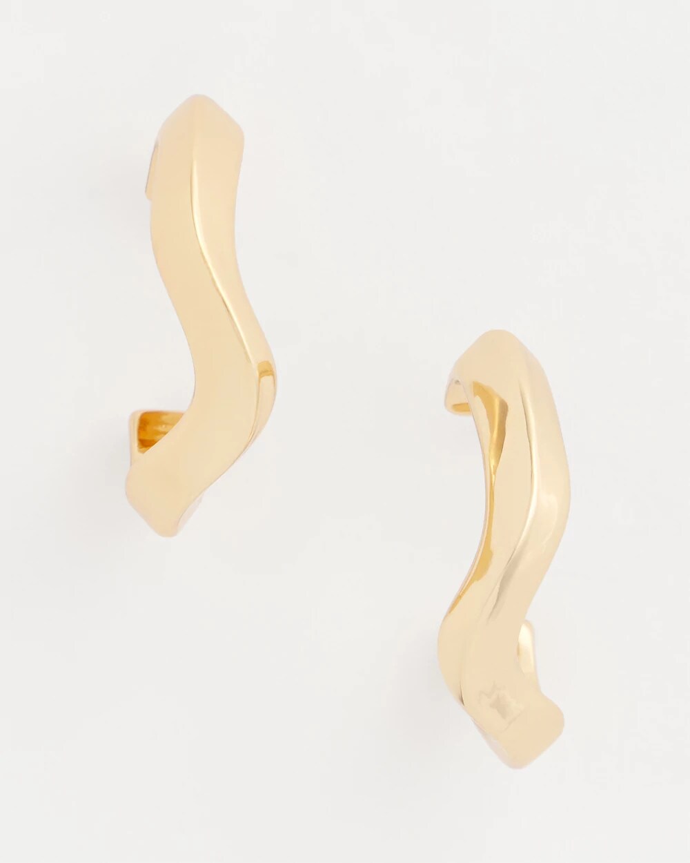 Gold Wavy Hoop Earrings
