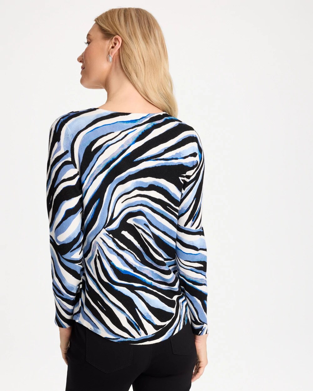 Ella Animal Print V-Neck Pullover Sweater