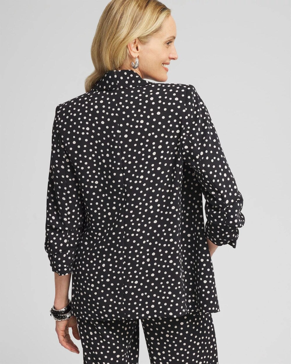 Ruched Sleeve Blazer