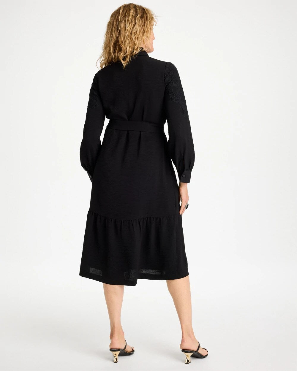 Lace Applique Knee Length Dress