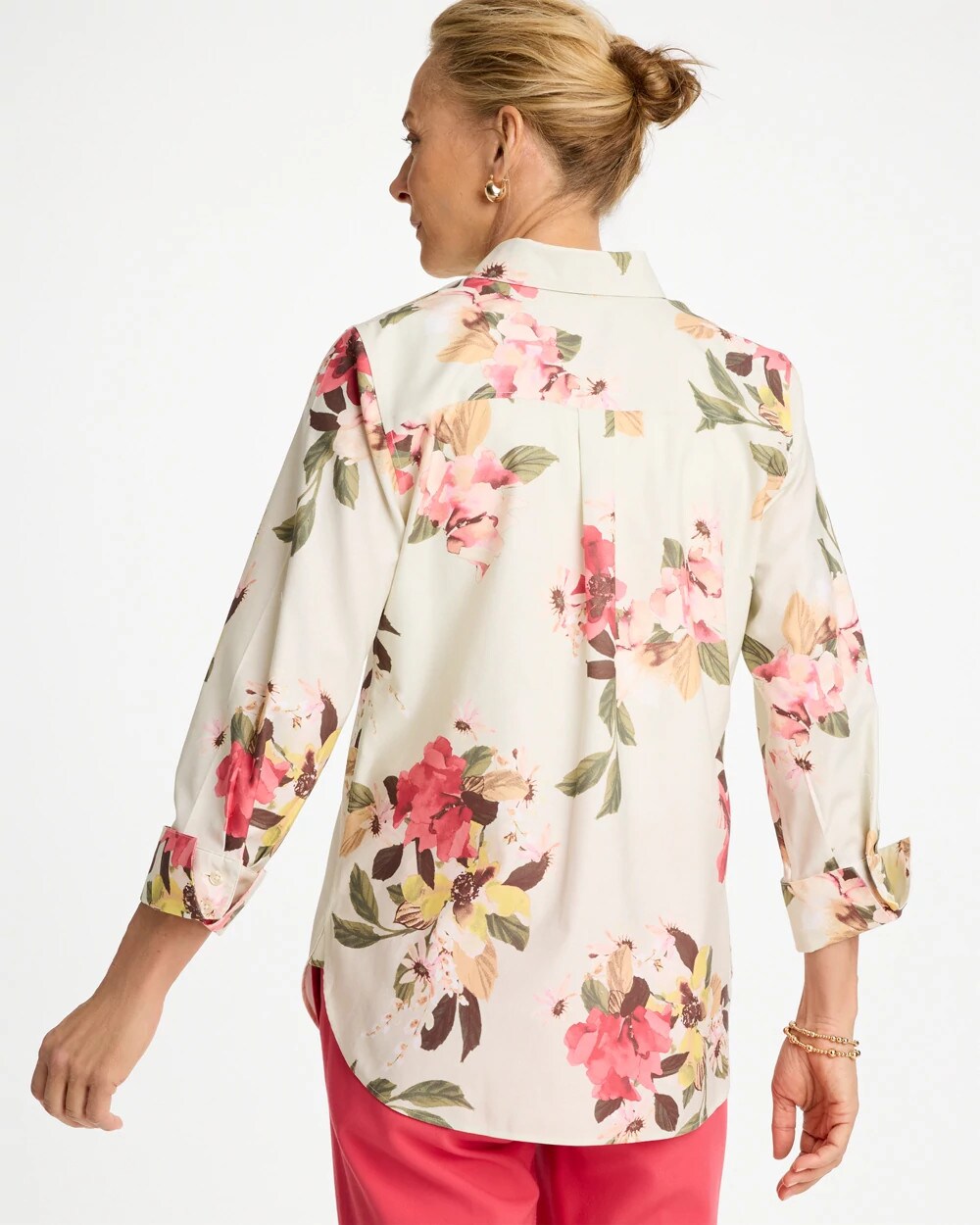 No Iron Printed Stretch Shirt