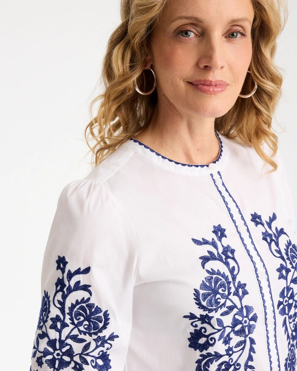 Poplin Embroidered Blouse