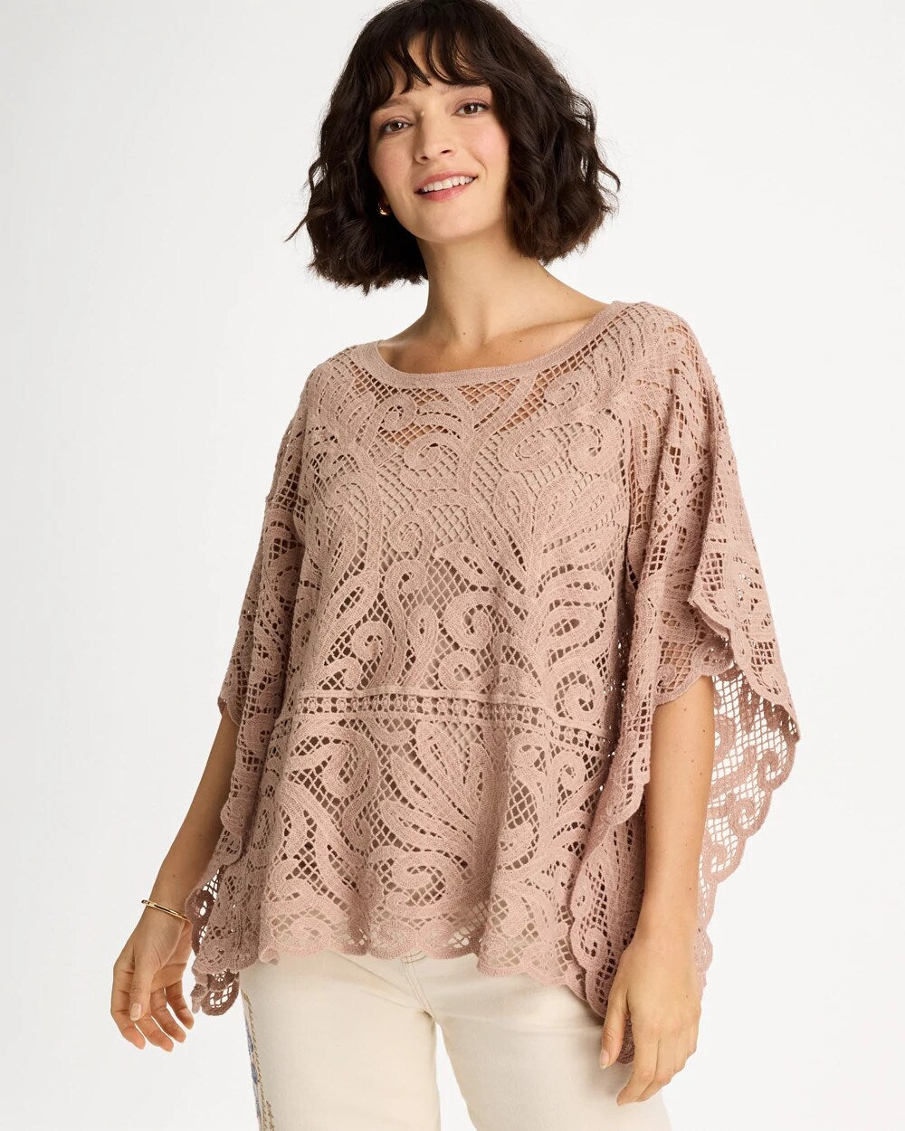Cotton Crochet Lace Poncho