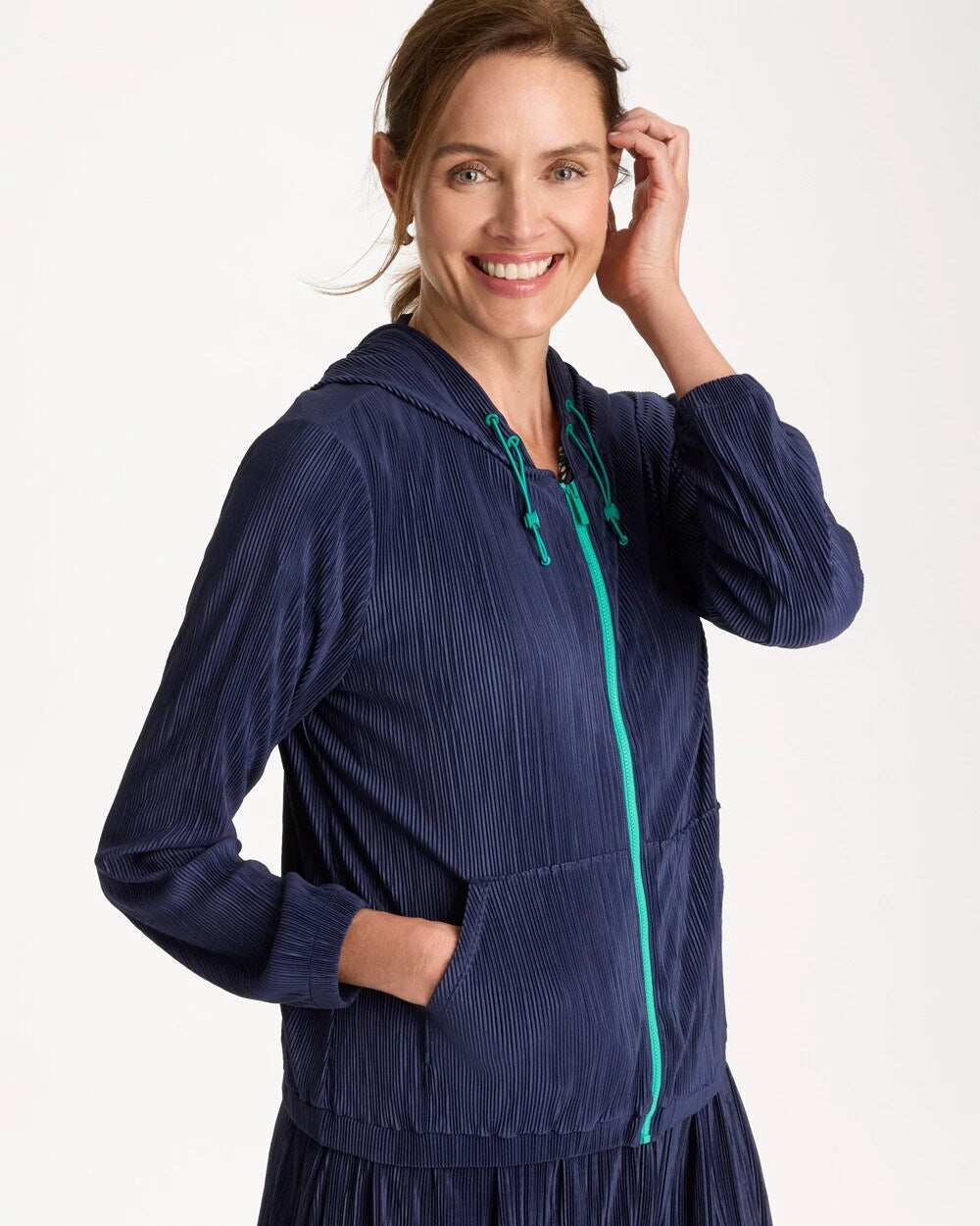 Zenergy Micro Plisse Hooded Jacket