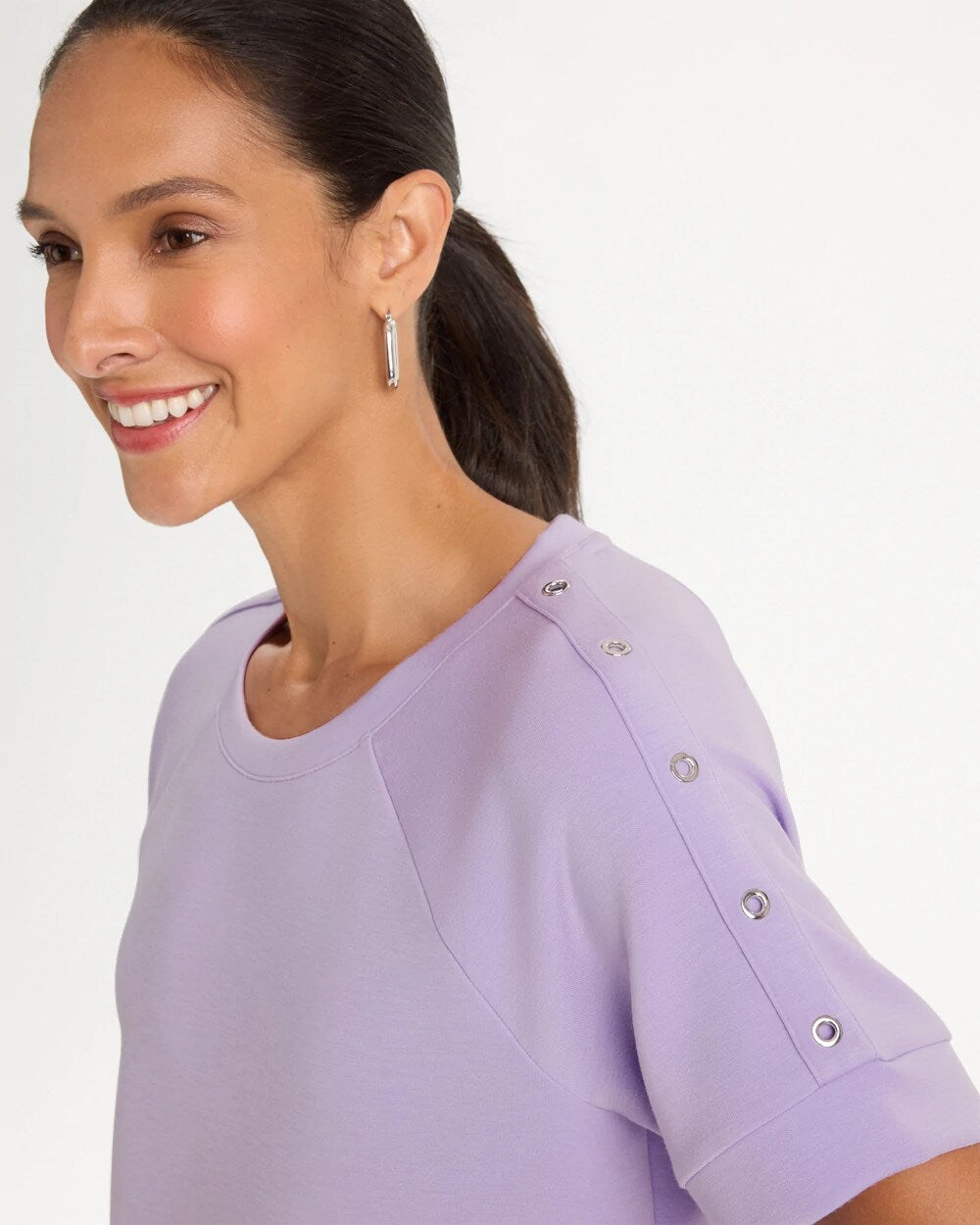 Zenergy Soft Short-Sleeve Grommet Top